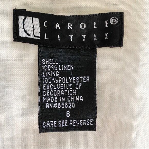 Carole Little floral abstract watercolor linen skirt size 6 modest art to wear - Picture 9 of 13